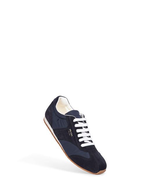 Prada Blue Calzature Re-Nylon And Suede Sneakers for men