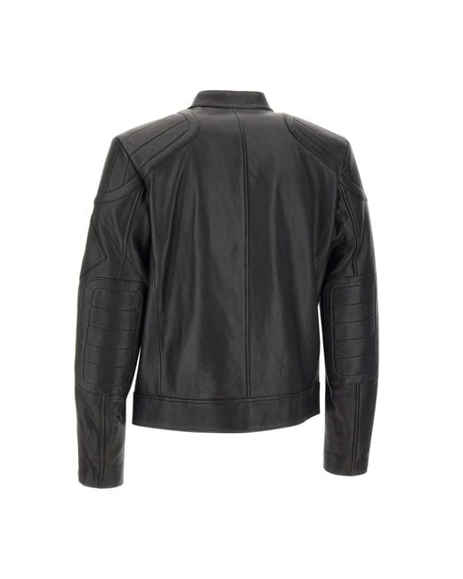 Belstaff Black T Racer Cheviot Leather Jacket for men