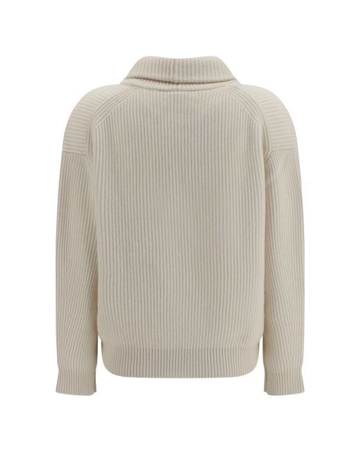 Forte_forte White Wool And Cashmere English Rib Cardigan