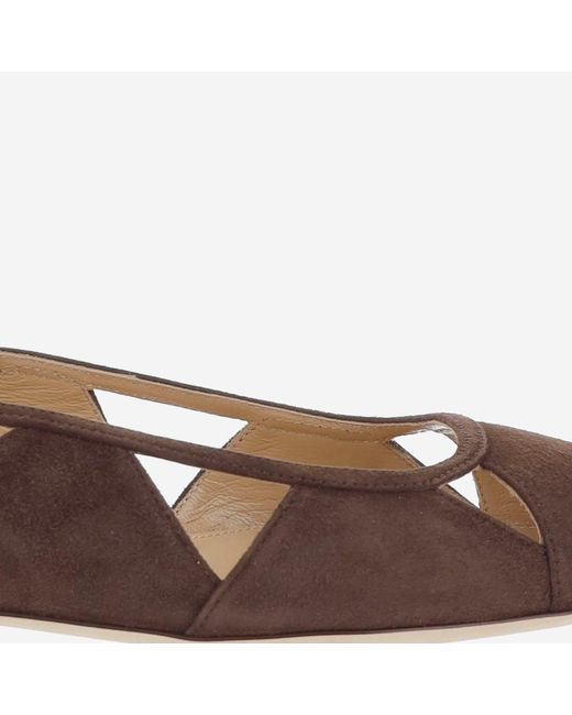 Arteana Brown Ballerina Flats Savona Suede