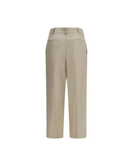 Brunello Cucinelli Natural Beige Linen Casual Pants