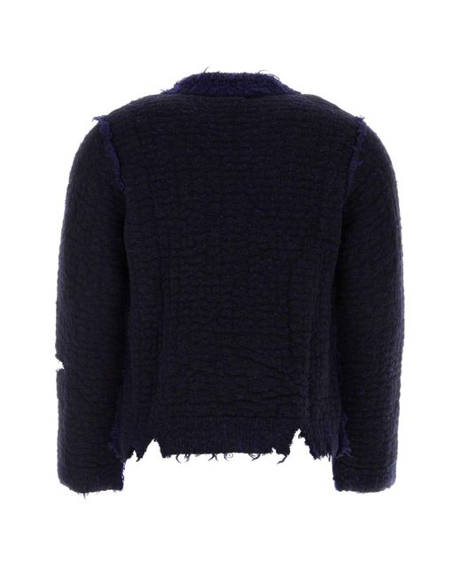 NAMACHEKO Blue Two-Tone Wool Blend Sweater for men