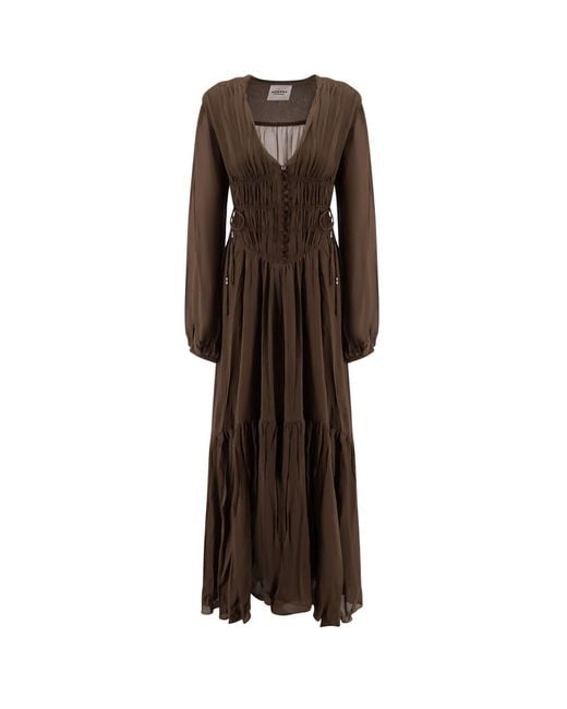 Isabel Marant Brown Briane Viscose Long Dress