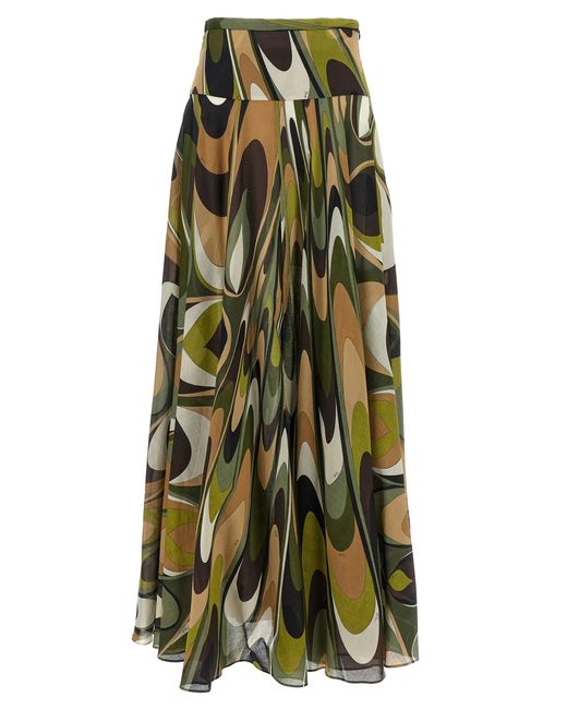 Emilio Pucci Green Wave Skirt