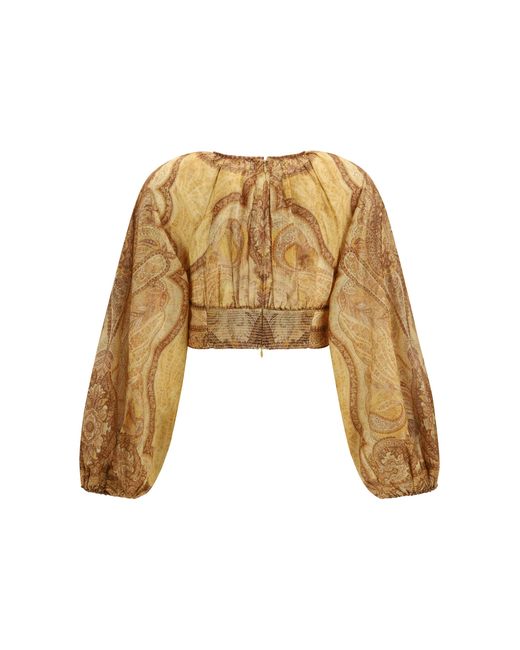 Zimmermann Natural Bustier Top Wanderlust Cotton; Silk; Other Fibres