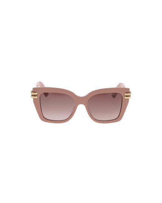 Dior Pink Cdior S1I Square Frame Sunglasses