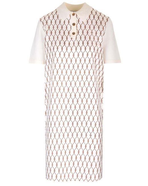 Tory Burch White Short-Sleeved Polo Dress