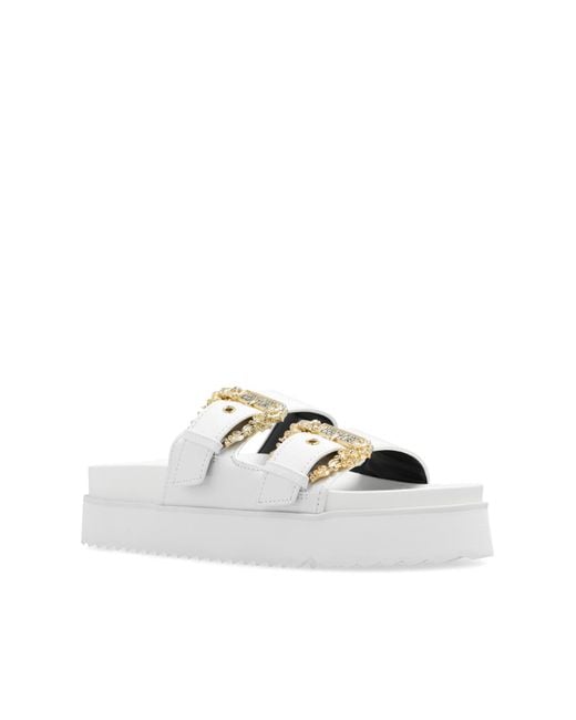 Versace White Platform Sandals