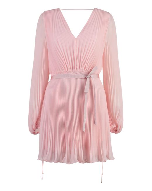 Max Mara Visita Chiffon Dress in Pink | Lyst