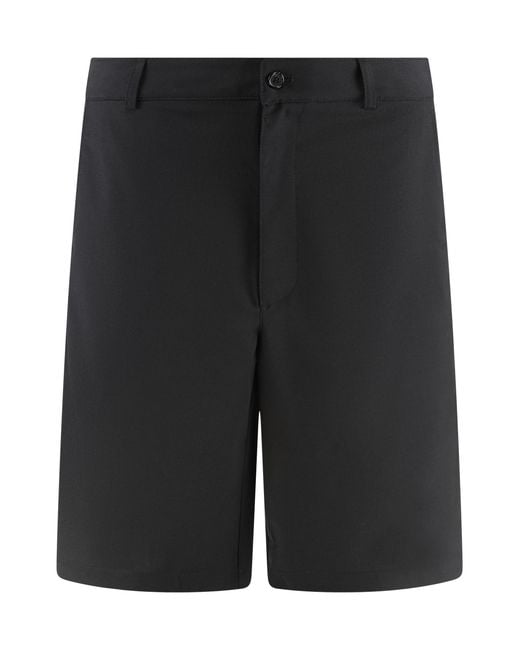 Department 5 Black Bermuda Shorts Techno Fabric Wool for men