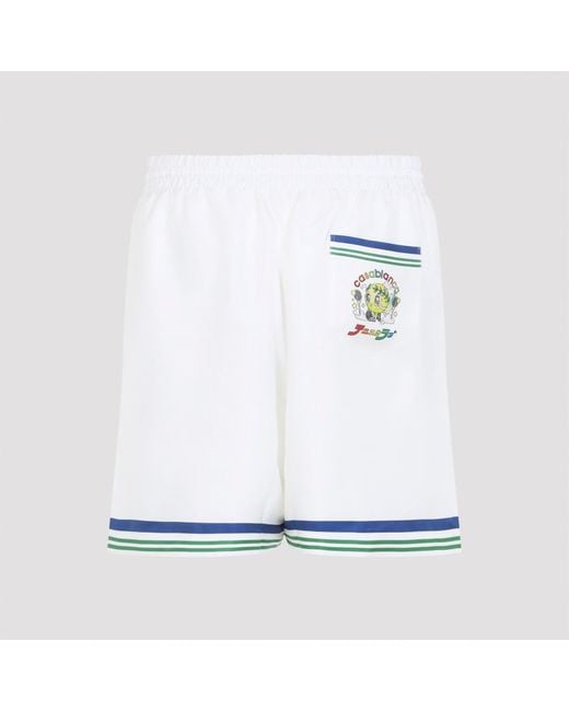 Casablanca White Drawstring Shorts for men