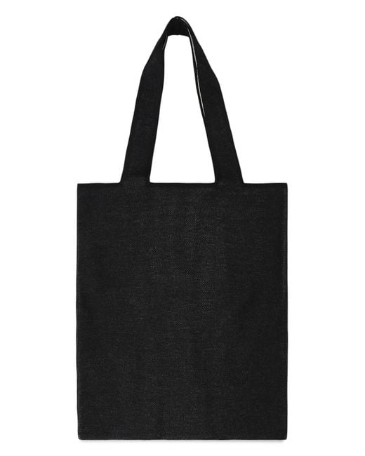 Palm Angels Black Tote Bag With Logo Wool for men
