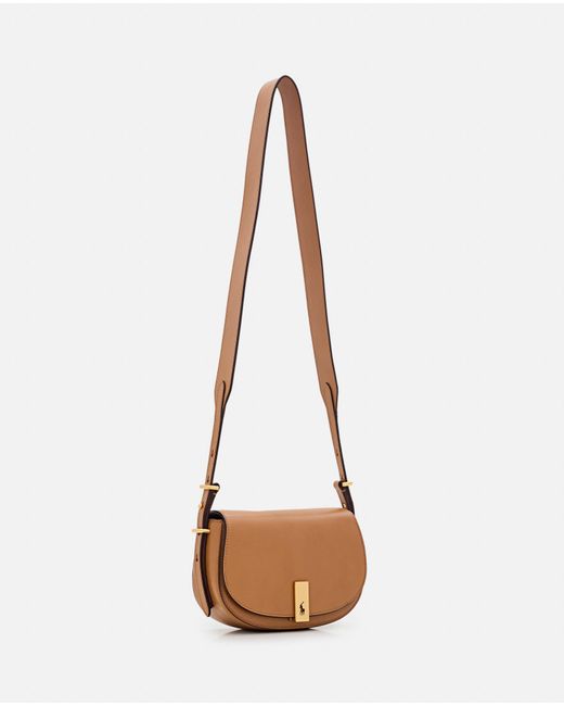 Polo Ralph Lauren Small Satchel Crossbody Leather Bag in Natural | Lyst