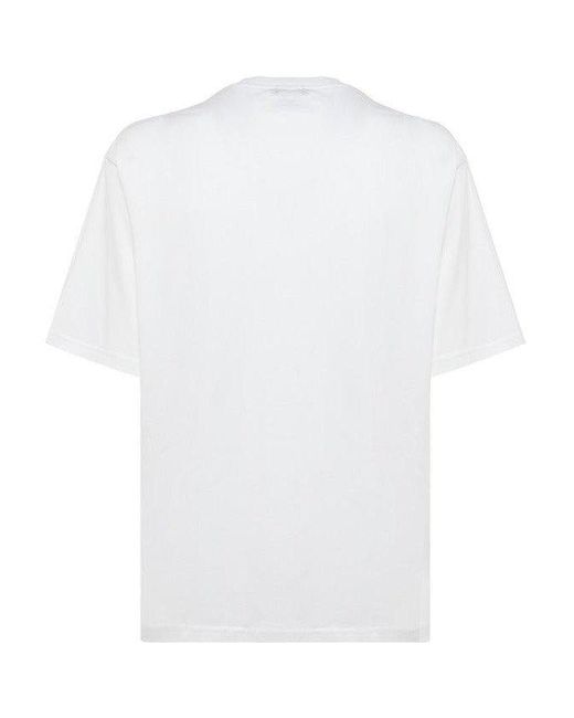 Acne White Face Printed Crewneck T-shirt