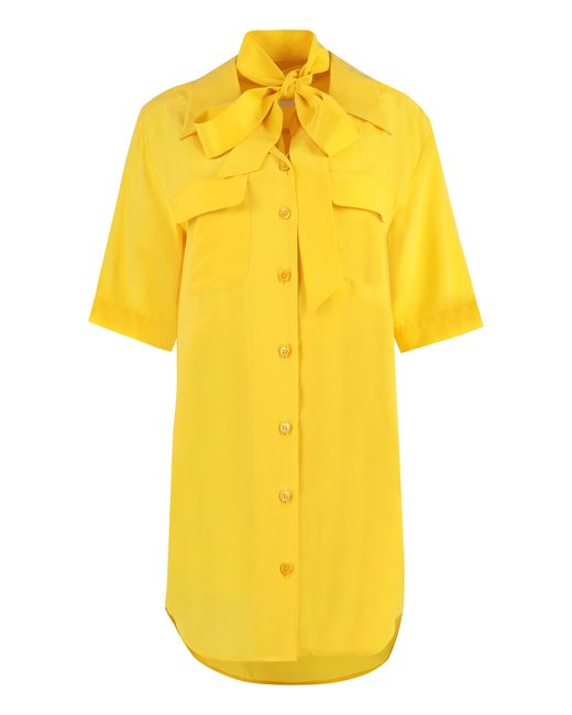 Equipment Yellow Belted Shirtdress Silk Dress