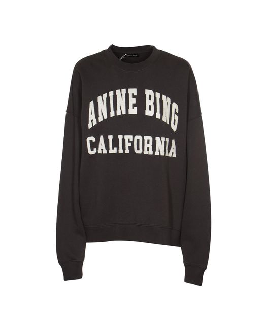 Anine Bing Black Logo Print Sweatshirt