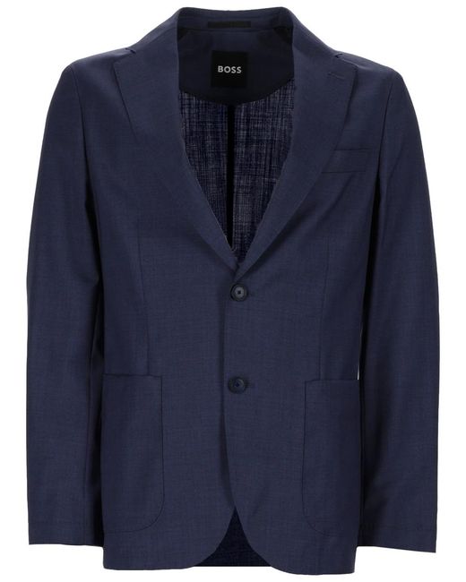 Boss Blue Jacket P-Hanry Virgin Wool for men