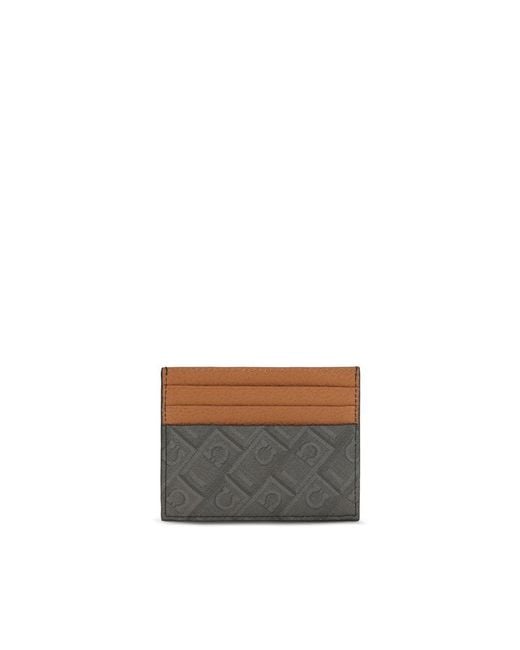 Ferragamo Gray Calf Leather Bos Taurus Wallet for men