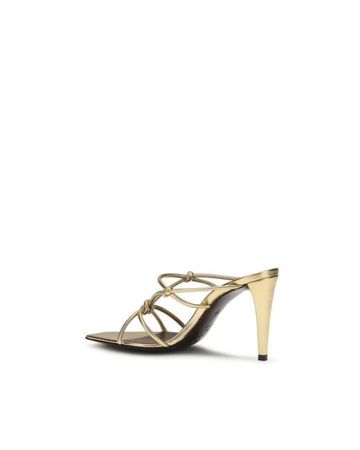 Giuseppe Zanotti Metallic Gold Calf Leather Bos Taurus Stiletto Heel Sandals