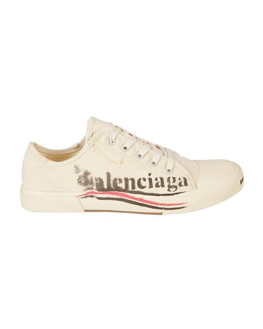 Balenciaga White Paris Low Top Sneakers for men