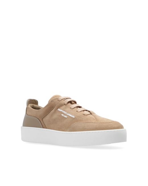 Emporio Armani Brown Sneakers With Logo