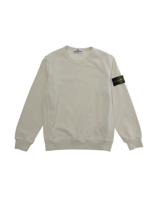 Stone Island Gray Sweatshirt Round Neck (Kids) Cotton Hoods & Sweatshirts for men