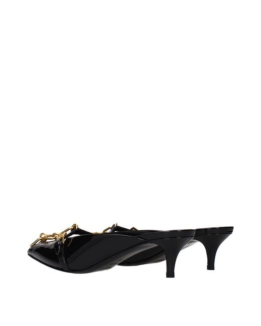 Balmain Black Leather Platform Sandals