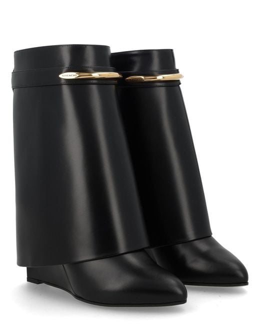Givenchy Black Boots Shark Pinch Leather Calf