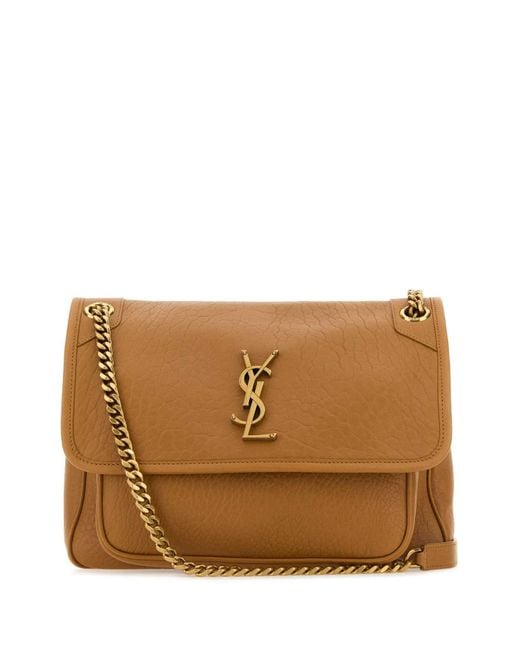 Saint Laurent Brown Camel Leather Medium Niki Shoulder Bag