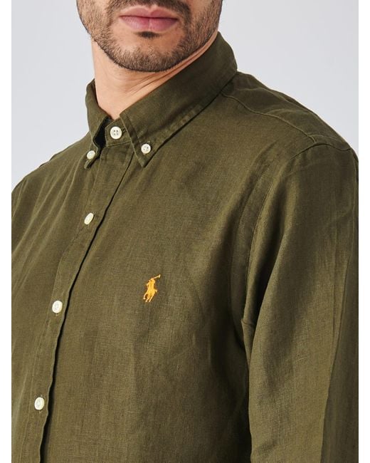 Ralph Lauren Green Long Sleeve Sport Shirt Shirt for men