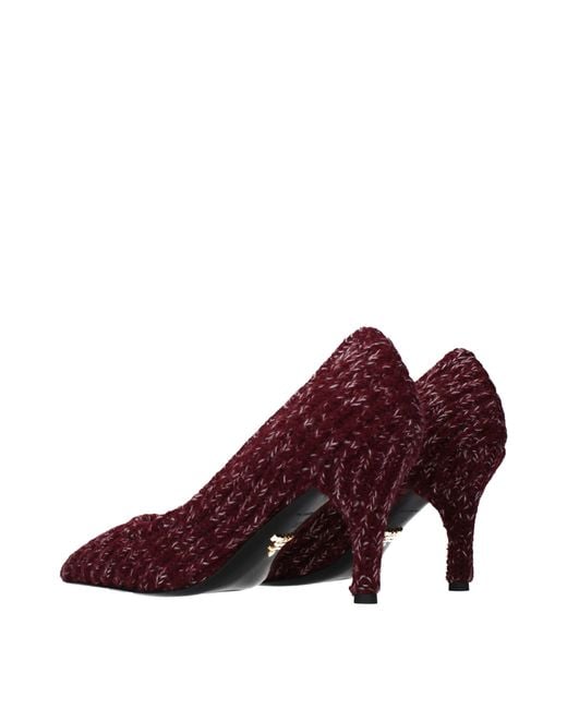 Prada Red Fabric Mid Heel Pumps