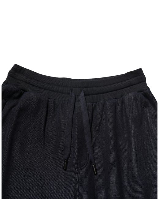 Dolce & Gabbana Black Cotton Blend Drawstring Jogger Pants Co+Pl for men