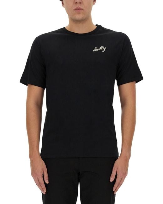 Bally Black T-Shirt With Logo for men