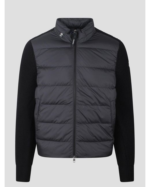 Moncler Black Padded Hybrid Sweater for men