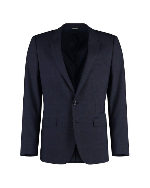 Dolce & Gabbana Blue Single-breasted Glen Plaid Martini-fit Suit for men