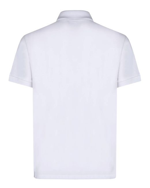 AMI White Ami Paris Ami De Coeur Organic Cotton Polo Shirt