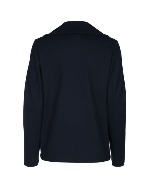 Harris Wharf London Blue Peacoat Diagonal Crafted With Loro Piana Fab
