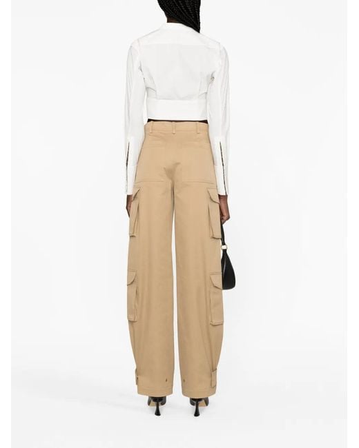 Valentino Natural High-Waisted Cargo Trousers