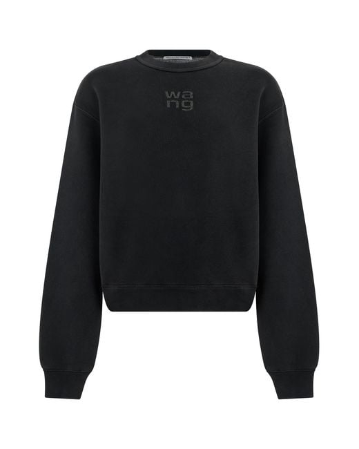 Alexander Wang Black Crewneck Sweatshirt Cotton Sweatshirts