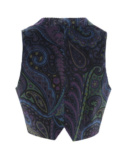 Etro Blue Velvet Waistcoat