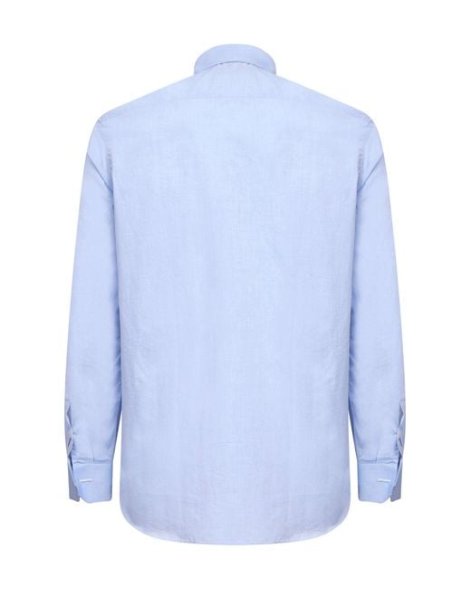 D 40 Blue Cotton Poplin Shirt for men