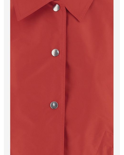 Jil Sander Red Jacket Lightweight Nylon