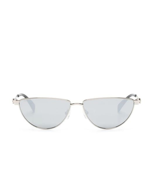 Alexander McQueen White D-frame Sunglasses