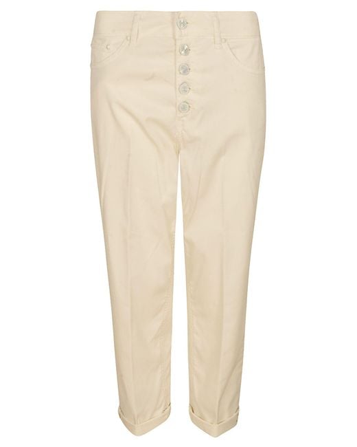 Dondup Natural Buttoned Cropped Jeans