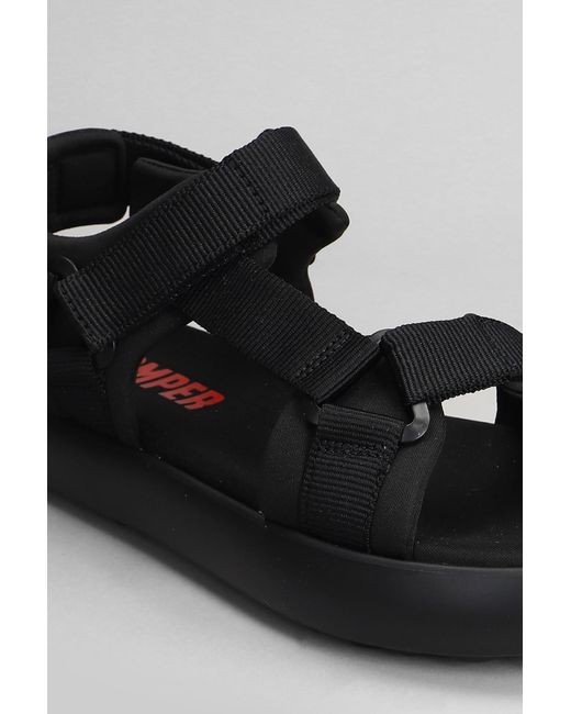 Camper Flota Sandals In Black Fabric for men