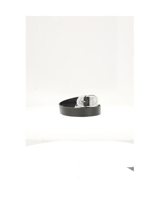 Dior White Leather Belt With Logo Calf for men