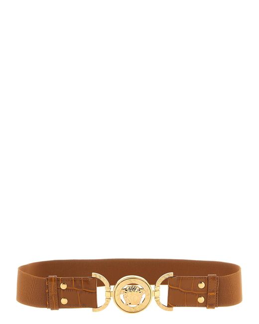 Versace White 'Medusa '95' Elastic Belt