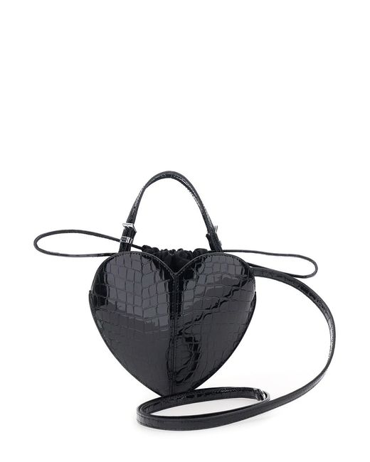 ROTATE BIRGER CHRISTENSEN Black Handbag Heart-Shaped Patent Leather Handbags