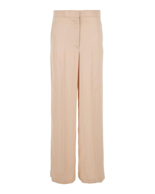 Jucca Natural Pants With Hidden Front Closure And Side Pockets