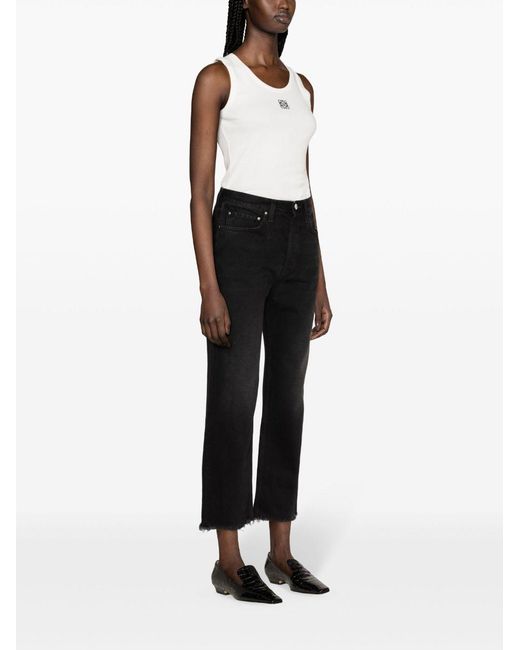 Totême  Black Denim Cropped Jeans